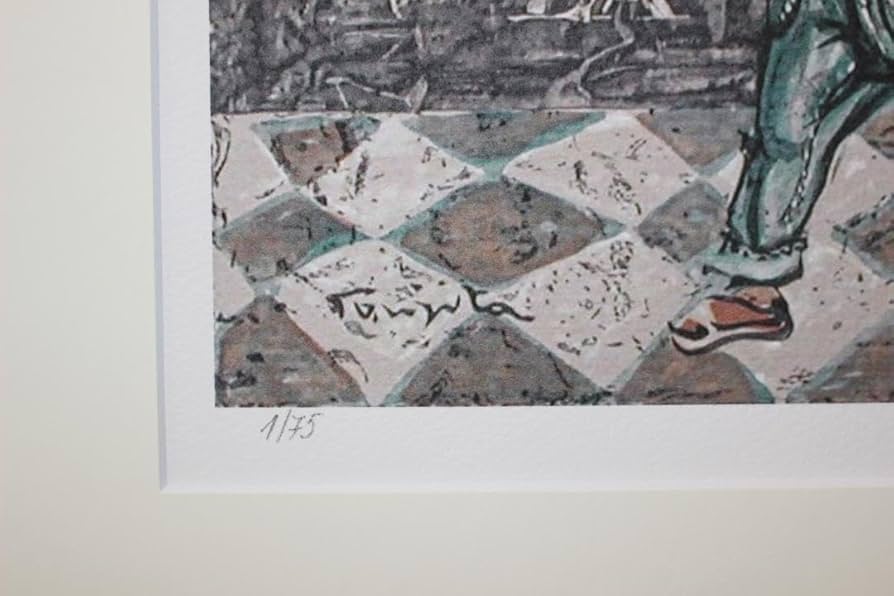 Amazon.co.jp: 藤田嗣治 リトグラフ 小さな職人よりガラス売り